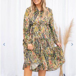 Chic Soul The Wild Experience Dress, Olive, 3X